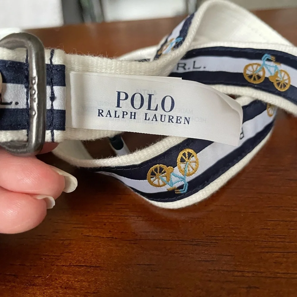Polo Ralph Lauren child size 4T canvas double d ring belt bicycles